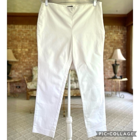 Vince Camuto White Cotton Stretch Ankle Pants 10 - Picture 1 of 14